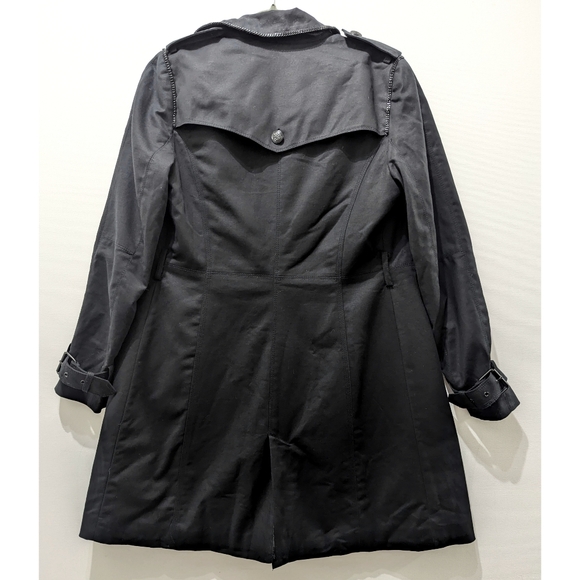 ZARA Black Trench Coat Women's Size M - Picture 8 of 16